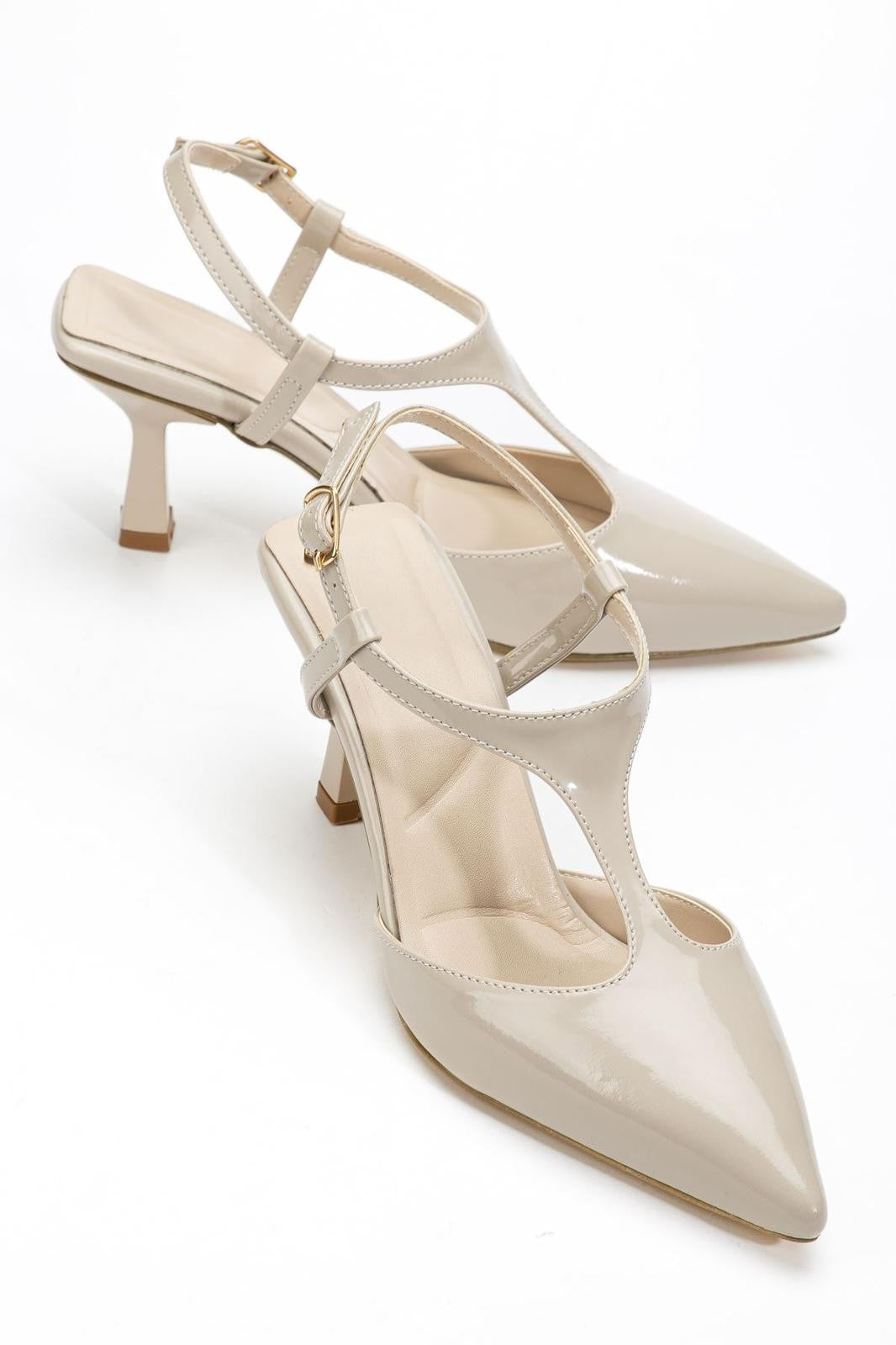 Tula Kadın Bej Rugan Topuklu Ayakkabı