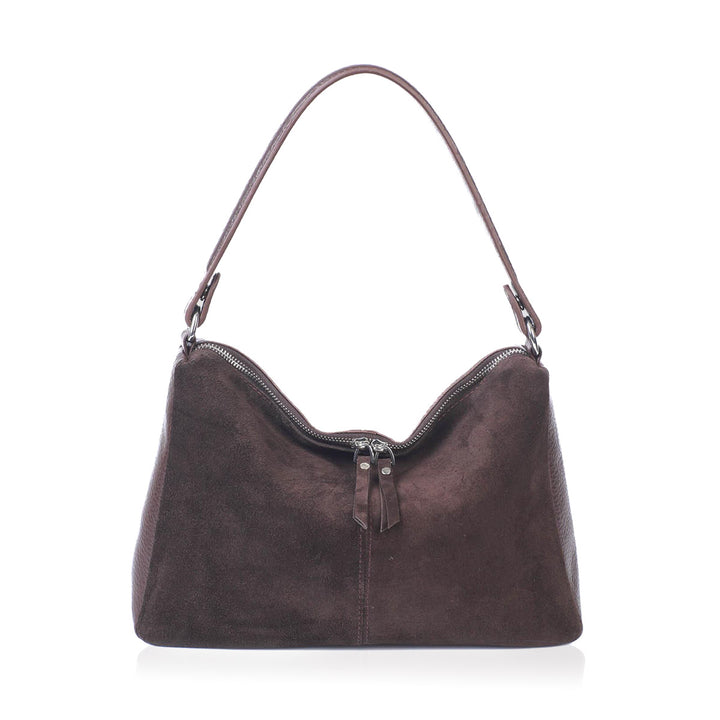 URANOS-M Kadın Hakiki Süet Deri Omuz Çantası