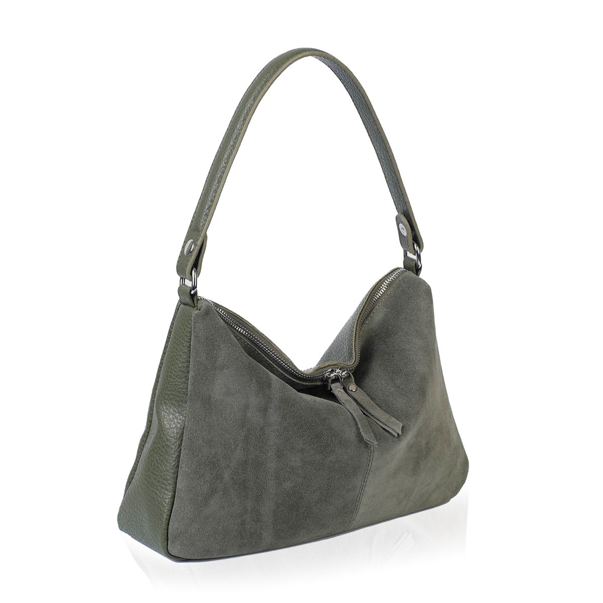 URANOS-M Kadın Hakiki Süet Deri Omuz Çantası