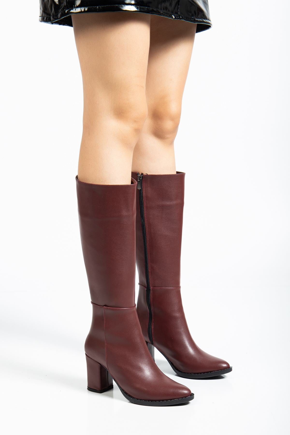 Fulern Bordo Topuklu Kadın Çizme