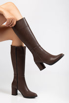 Fulern Kahve Topuklu Kadın Çizme