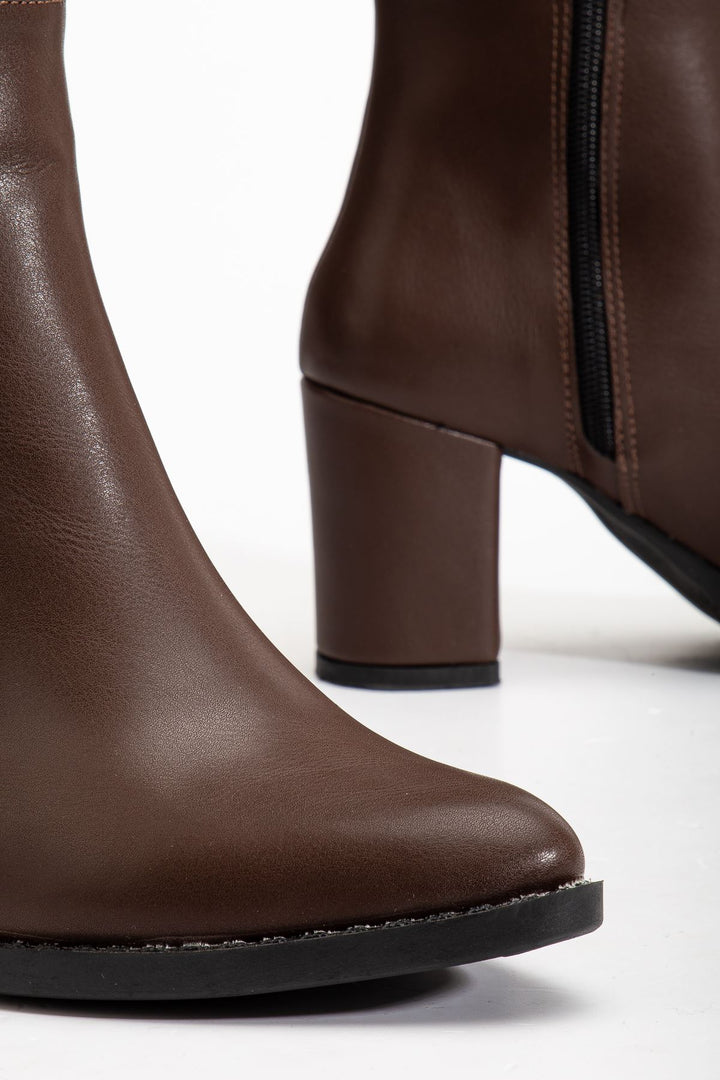 Fulern Kahve Topuklu Kadın Çizme