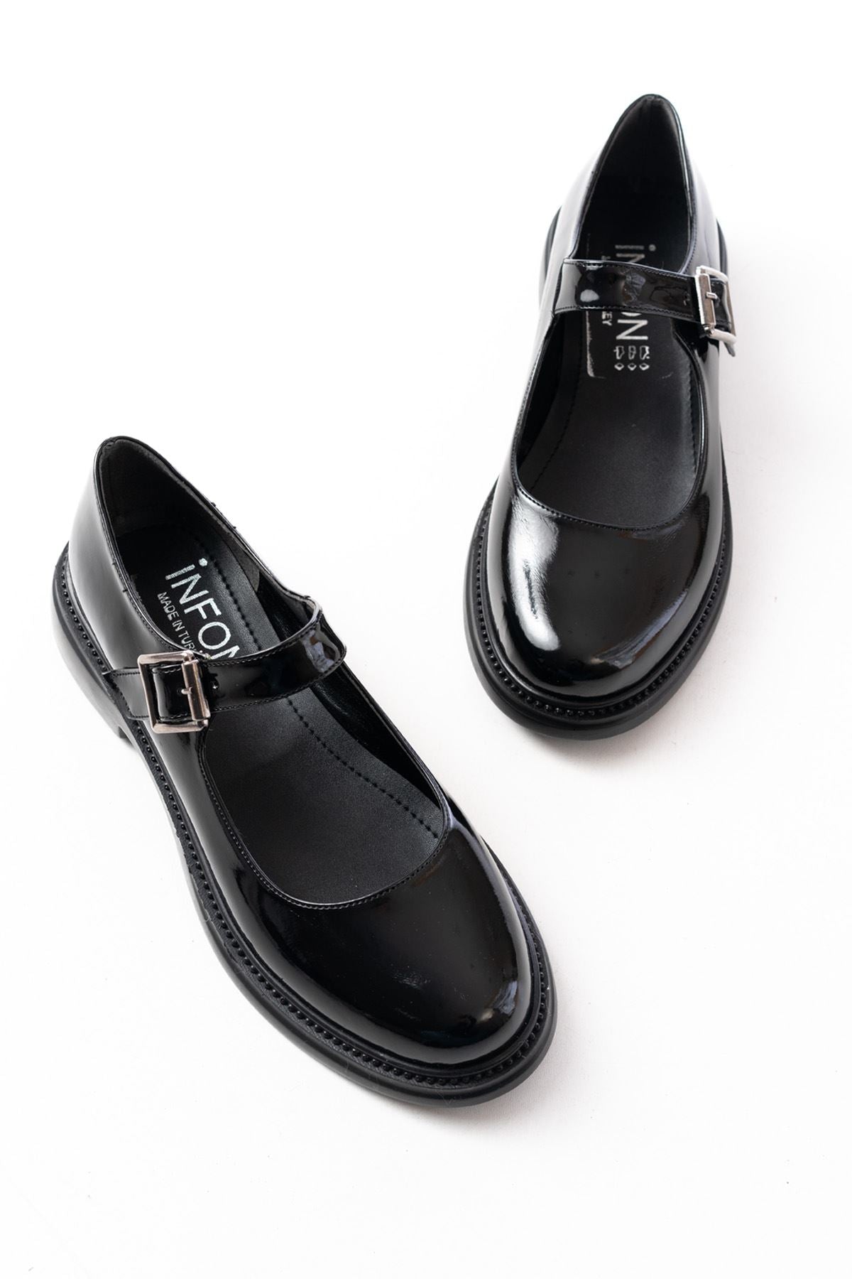 Hakesis Siyah Rugan Günlük Babet Ayakkabı