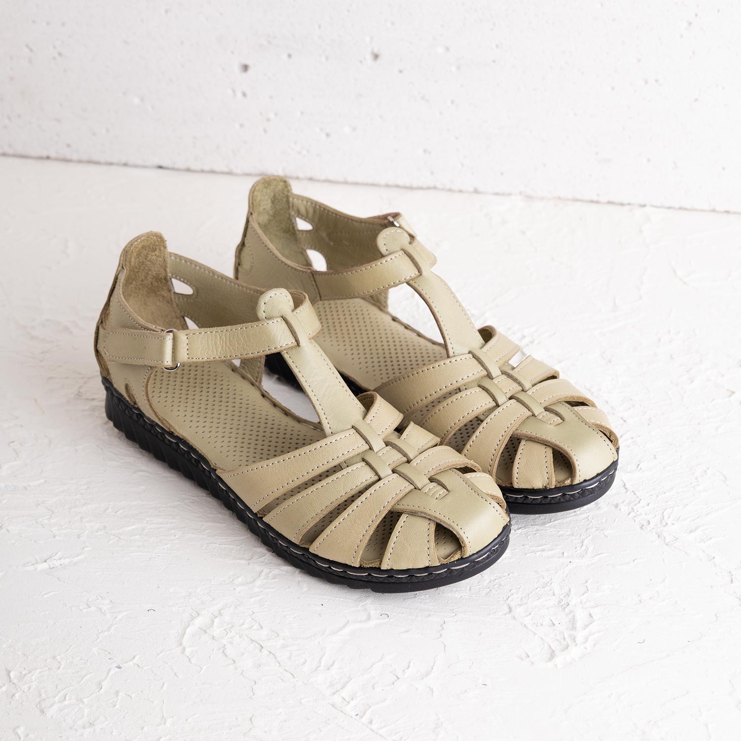 Janel Yeşil Kadın Hakiki Deri Sandalet