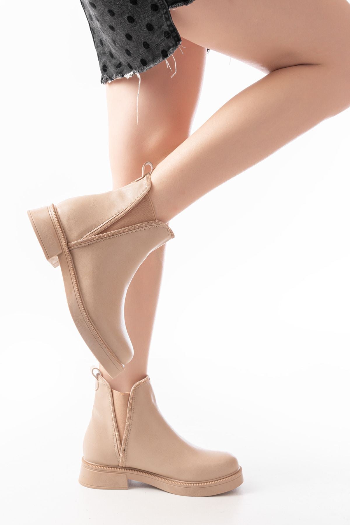 Thenar Nut Taş Aksesuarlı Lastikli Kadın Bot