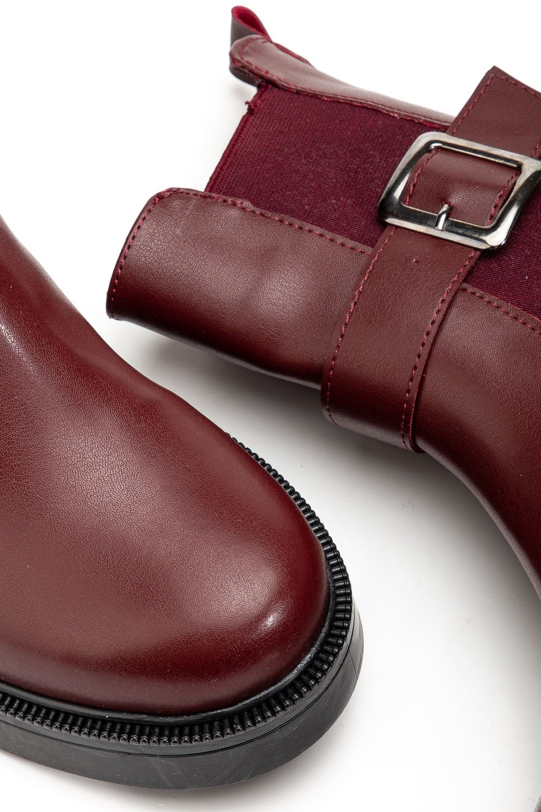 Parlina Bordo Luna Toka Aksesuarlı Lastikli Kadın Bot