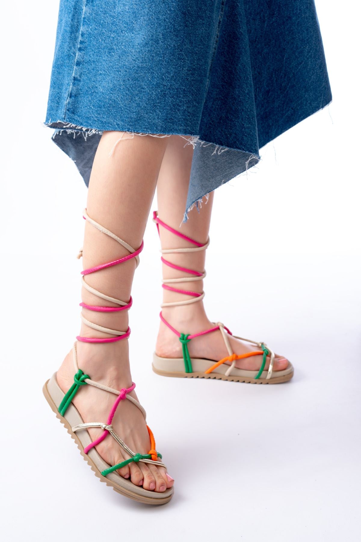 Elgan Multi Bilekten Bağcıklı Kadın Sandalet