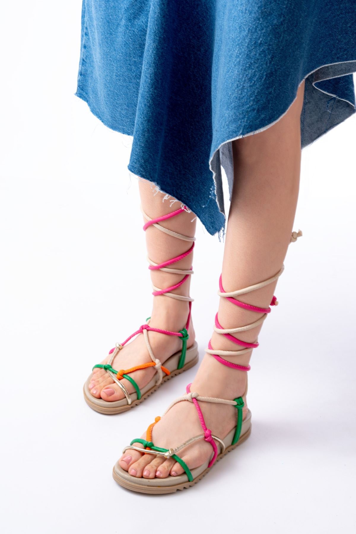 Elgan Multi Bilekten Bağcıklı Kadın Sandalet