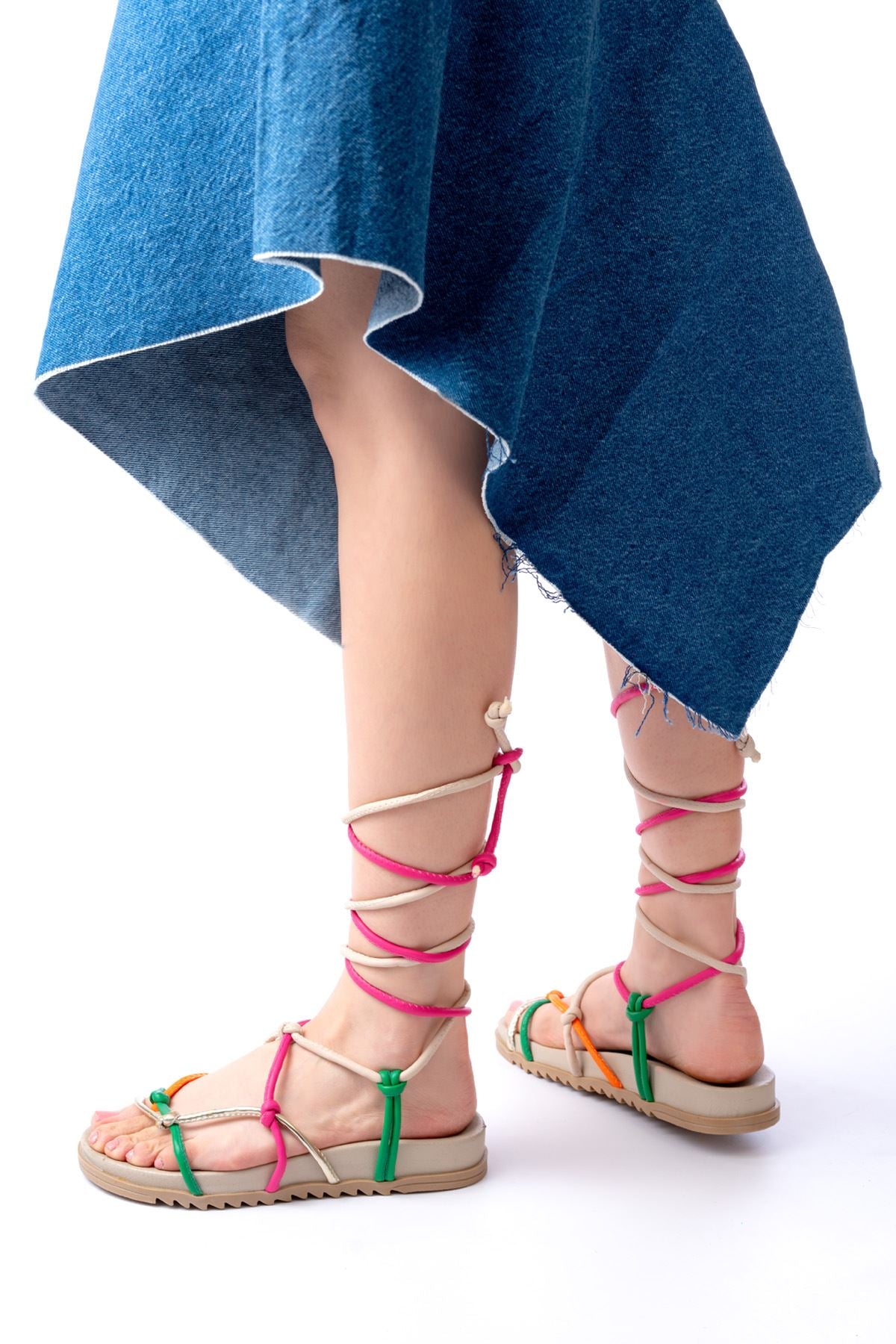 Elgan Multi Bilekten Bağcıklı Kadın Sandalet