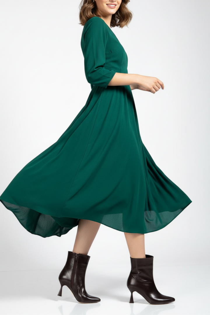 Rosven Kadın Kahve Rugan Kırışık Dokulu Kare Topuk Bot