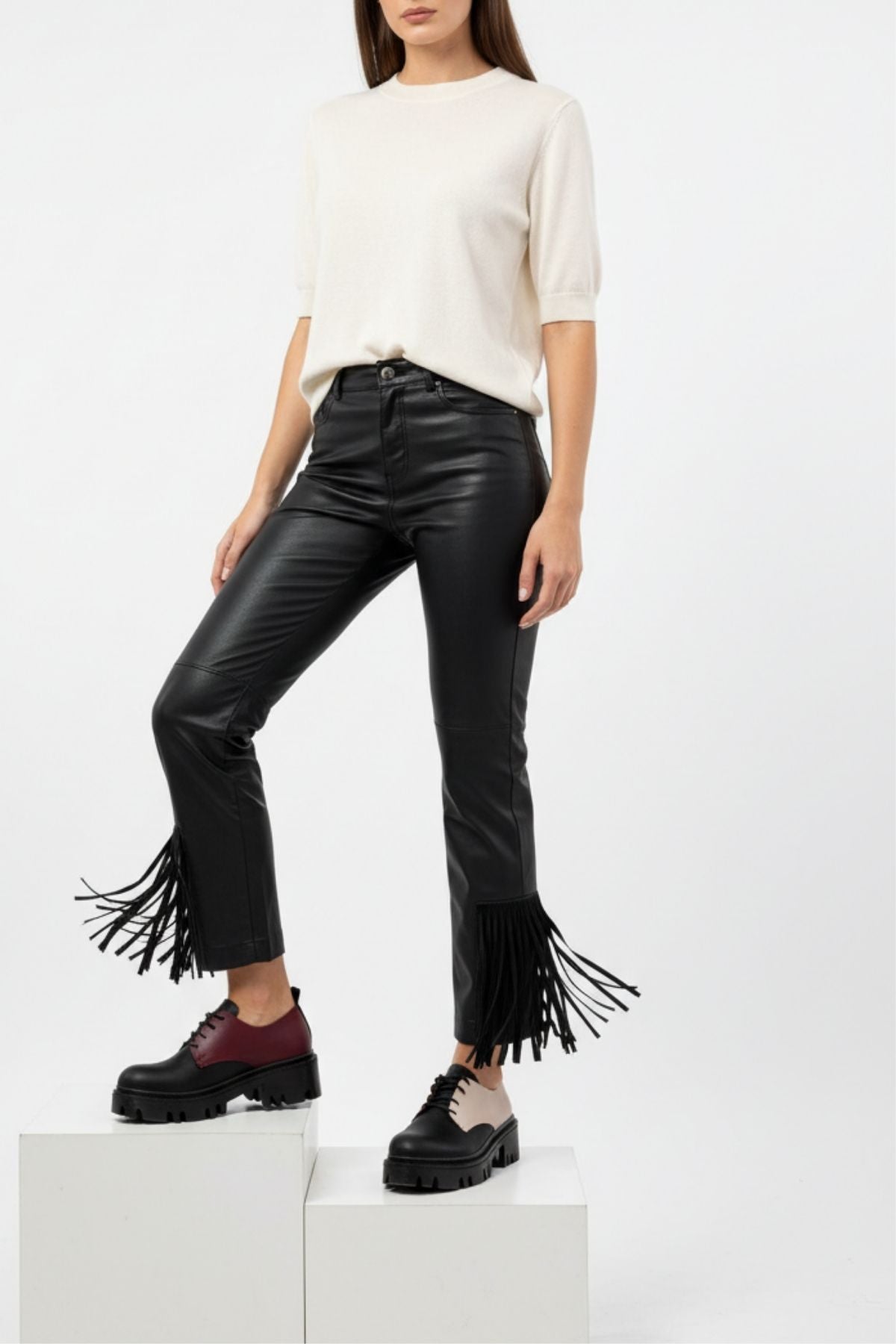 Apsely Siyah Garni Bağcıklı Günlük Yüksek Tabanlı Loafer Ayakkabı