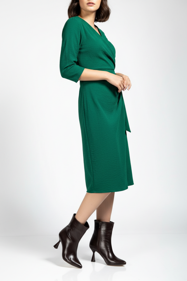 Rosven Kadın Kahve Rugan Kırışık Dokulu Kare Topuk Bot