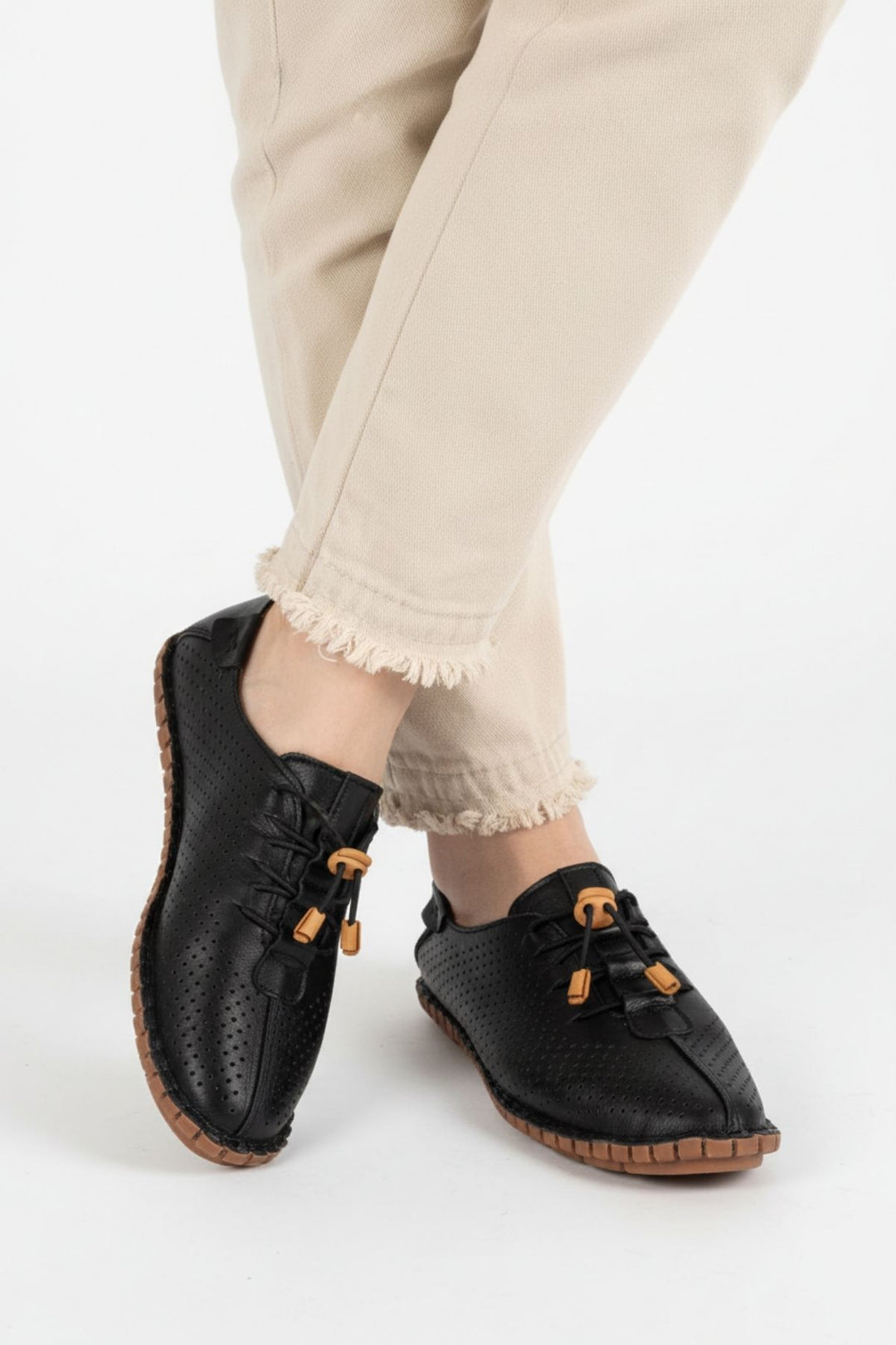 İmura Kadın Hakiki Deri Siyah Günlük Ayakkabı