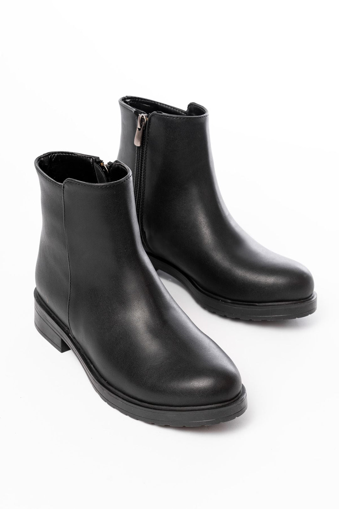 Alena Siyah Fermuarlı Kadın Bot