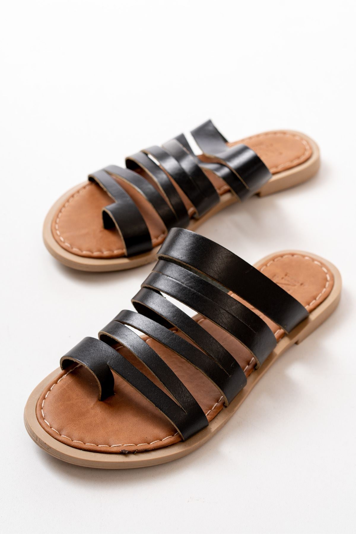 Aslena Kadın Hakiki Deri Siyah Terlik