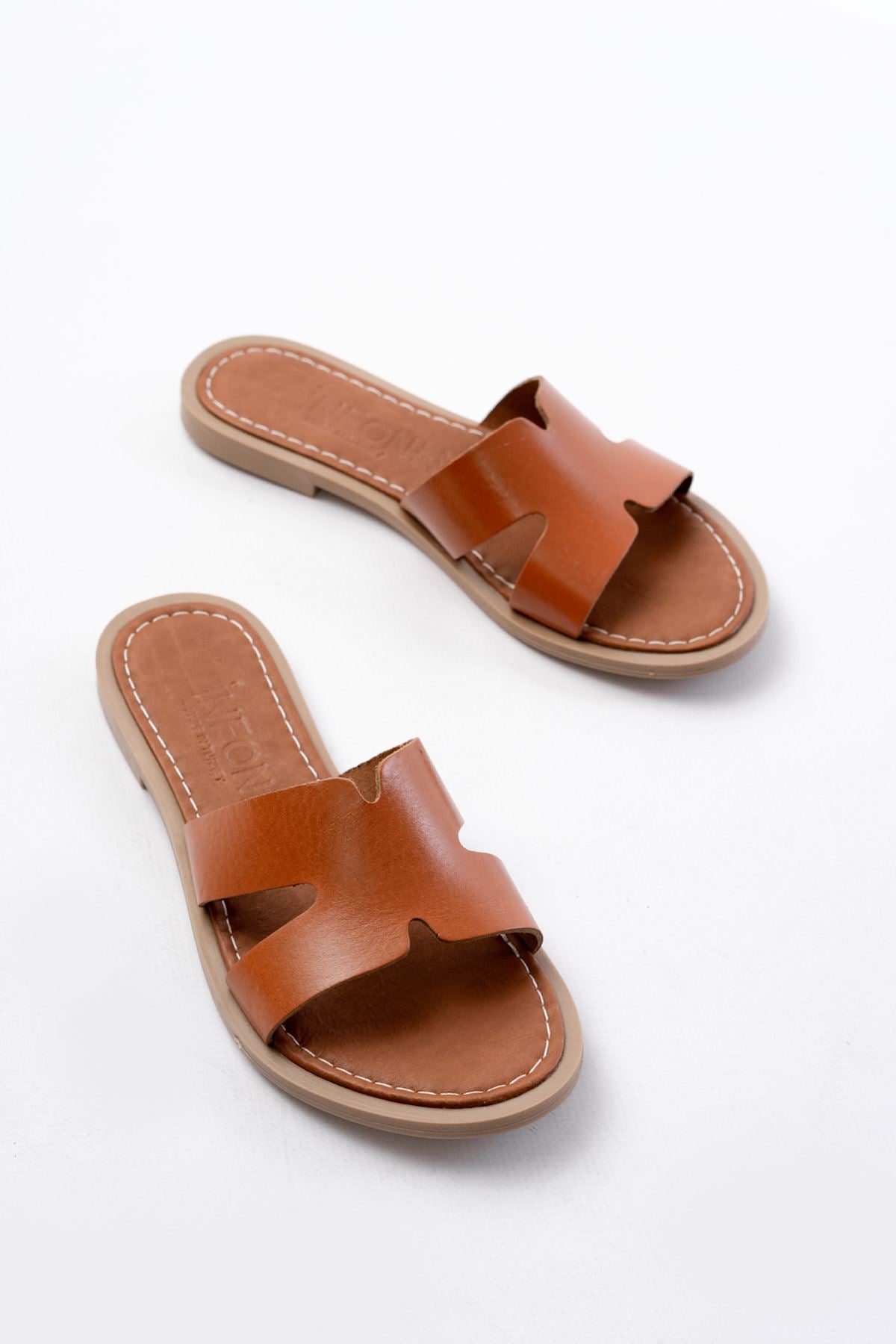 Felora Kadın Hakiki Deri Taba Terlik