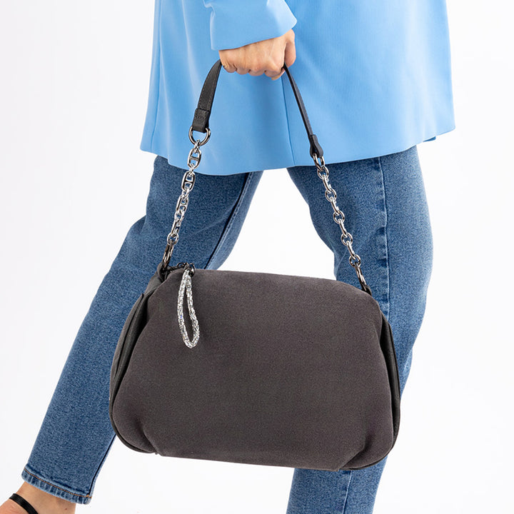 İnsigne Kadın Hakiki Süet Zincir Askılı Omuz Çantası ve Çapraz Çanta