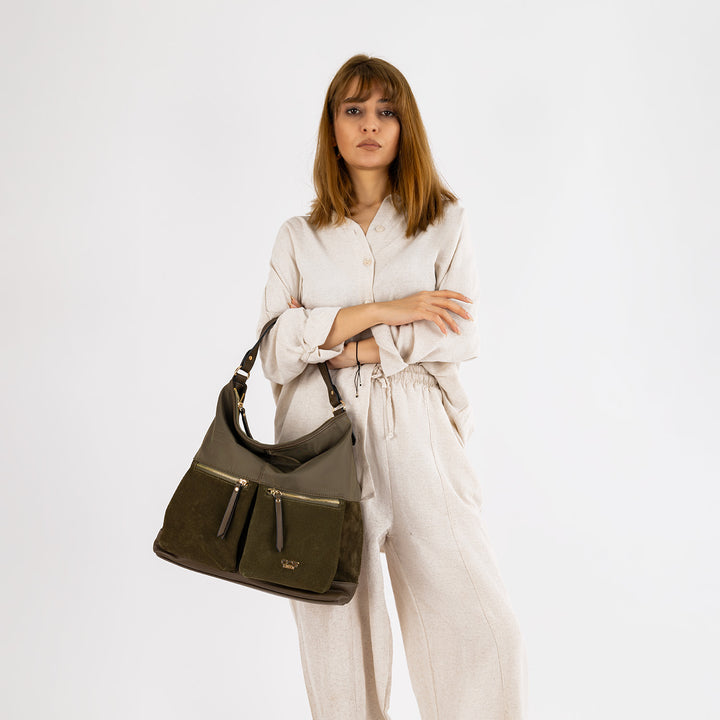 Aspen Kadın Hakiki Süet Omuz Çantası ve Askılı Çapraz Çanta