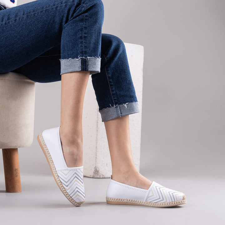 Sager Beyaz Suni Deri Kadın Ayakkabı