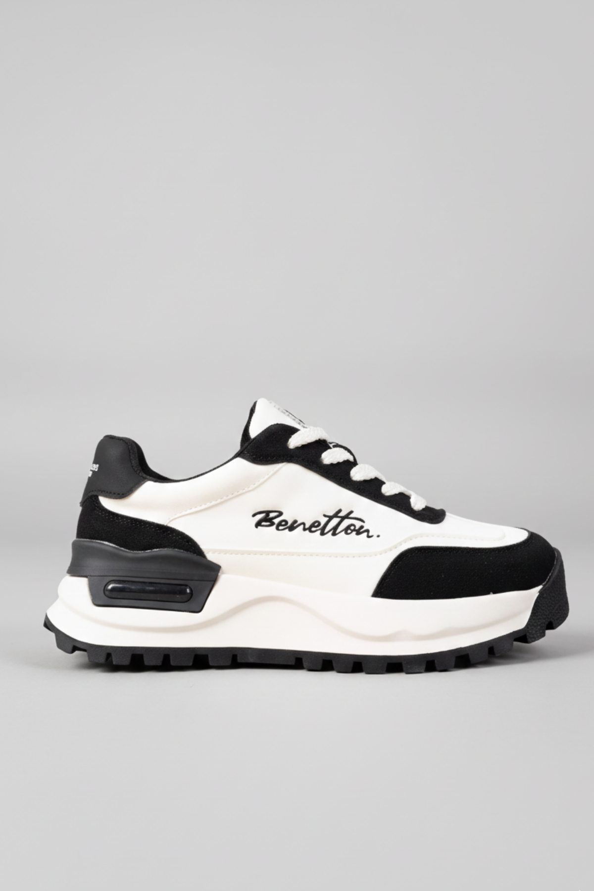 Benetton Nagano Kadın Beyaz Siyah Spor Ayakkabı BNI-11235