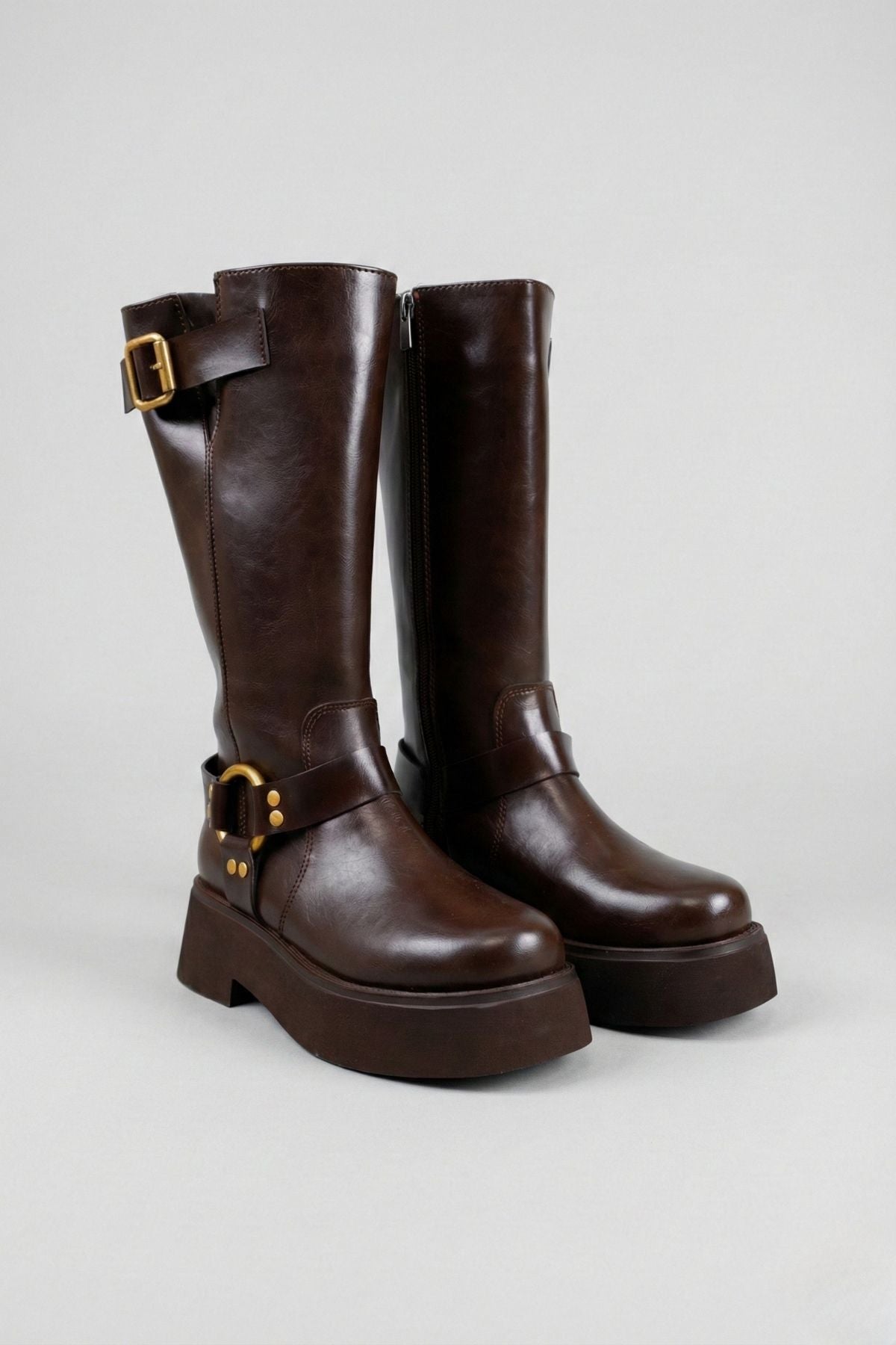 Fasmer Kadın Kalın Tabanlı Kahve Çizme