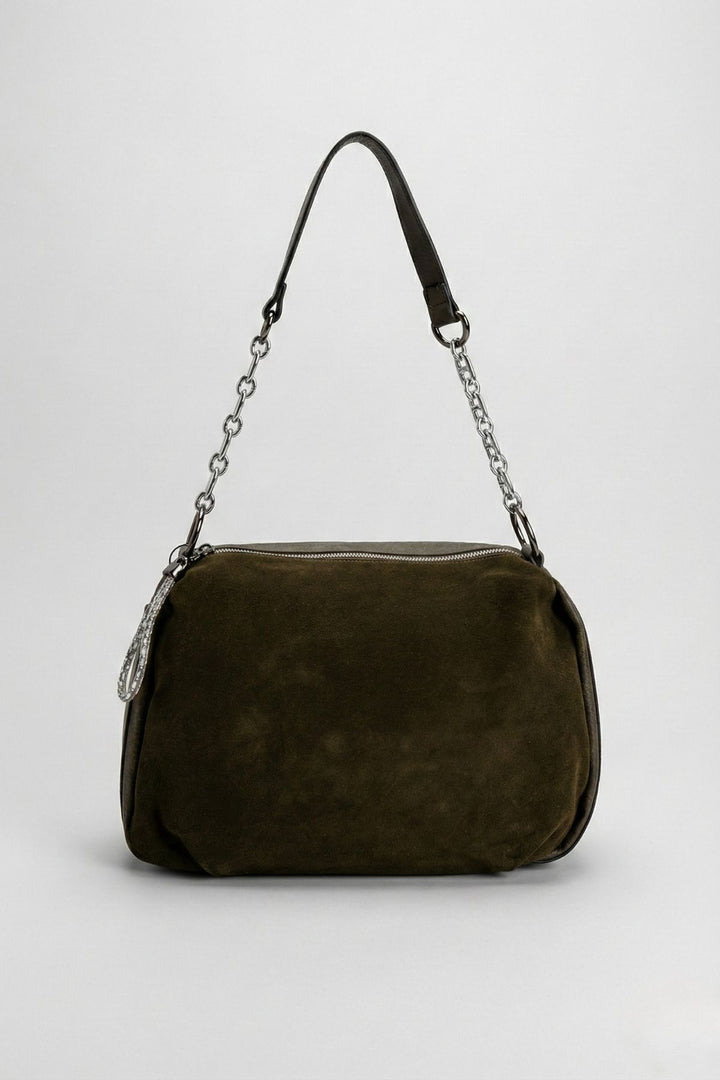İnsigne Kadın Hakiki Süet Zincir Askılı Omuz Çantası ve Çapraz Çanta