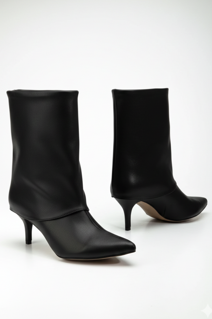 Zenora Kadın Siyah Yakalı İnce Topuklu Bot
