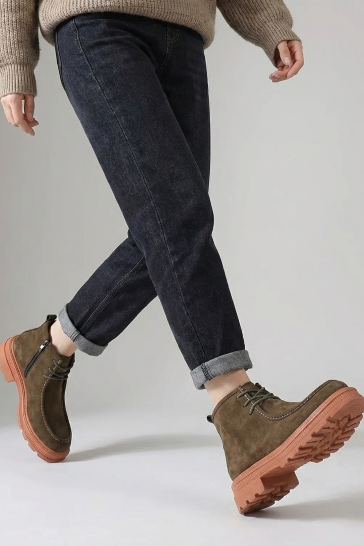 Juan Kadın Süet Haki Bağcıklı Bot