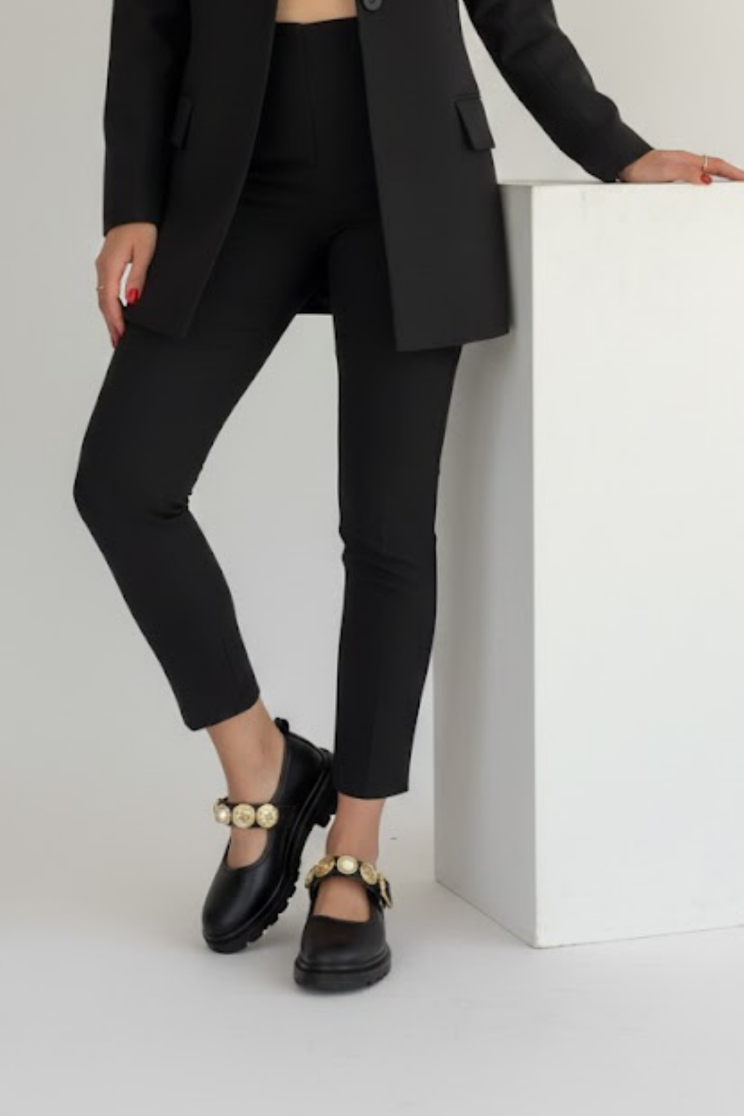 Okira Kadın Siyah Tokalı Oxford Ayakkabı