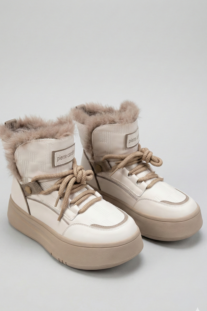 Pierre Cardin Jusu Kadın Kürklü Krem Bot PCI-11188