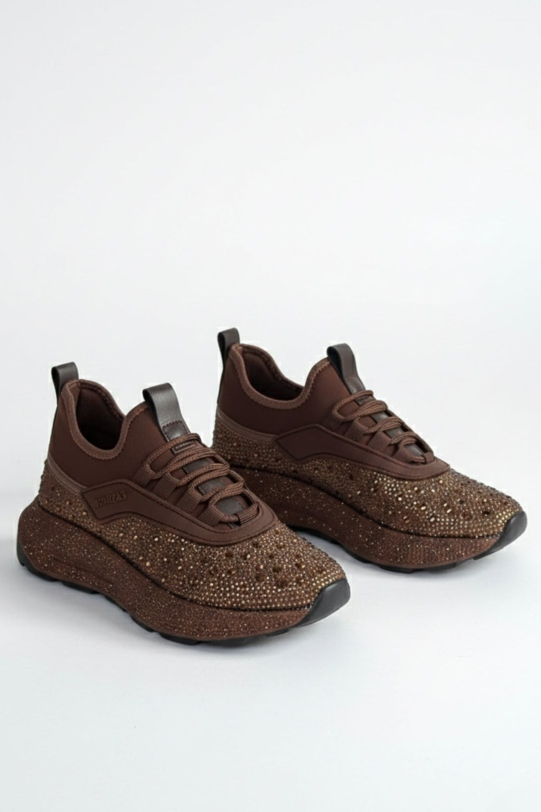 Rimay Kadın Kahverengi Boncuk İşlemeli Spor Ayakkabı
