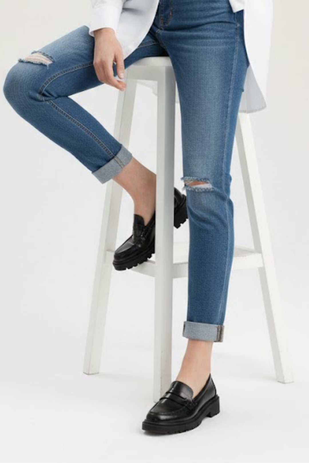 Narli Kadın Siyah Rugan Kalın Tabanlı Oxford Ayakkabı