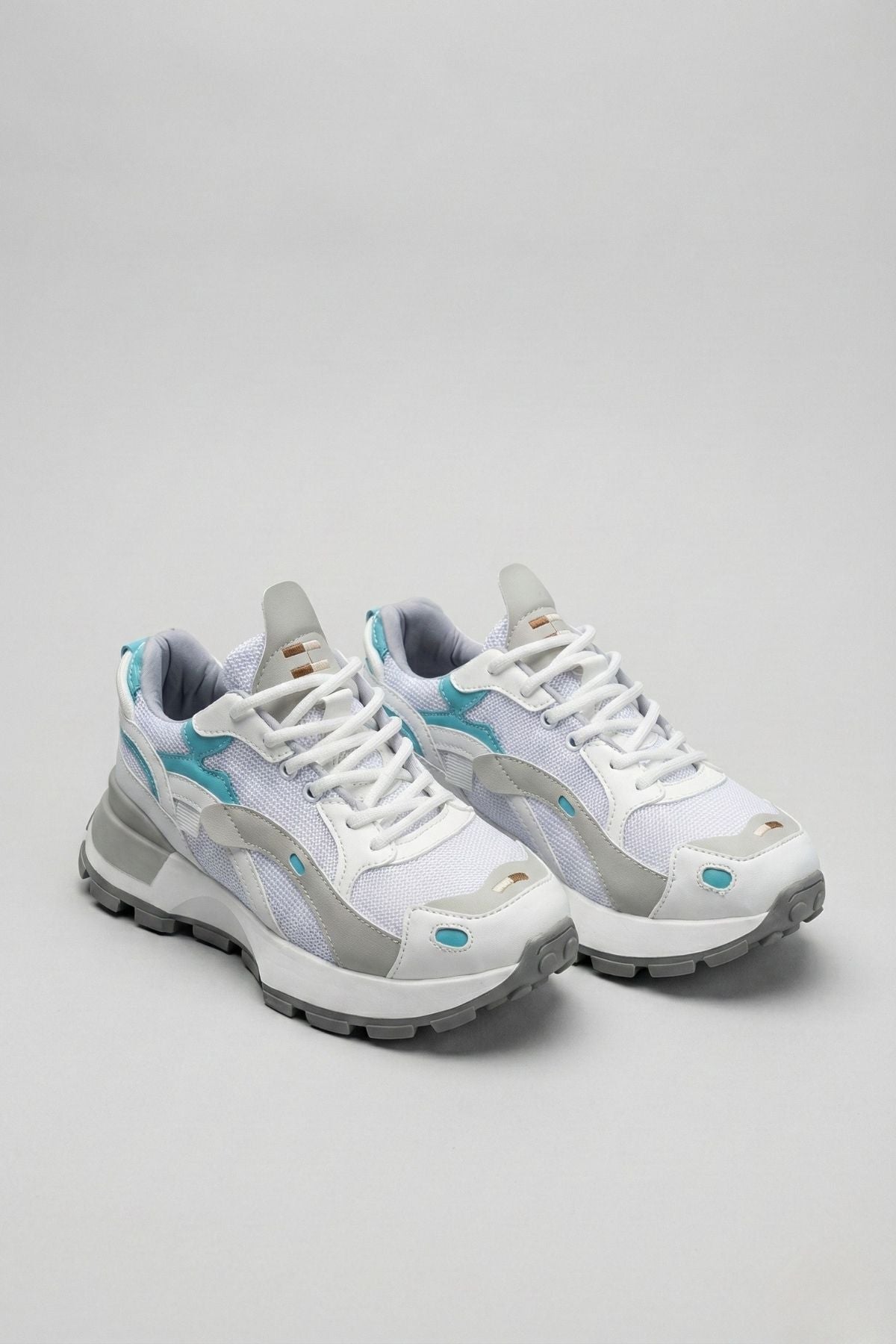 Luther Kadın Triko Desenli Beyaz Multi Spor Ayakkabı