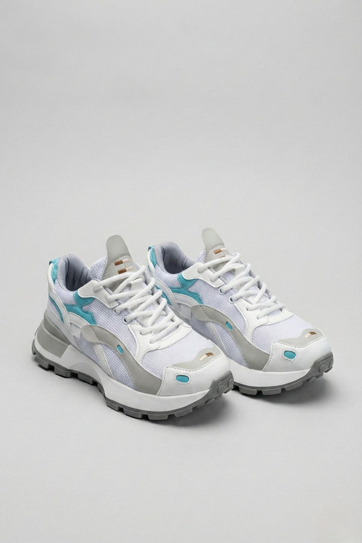 Luther Kadın Triko Desenli Beyaz Multi Spor Ayakkabı