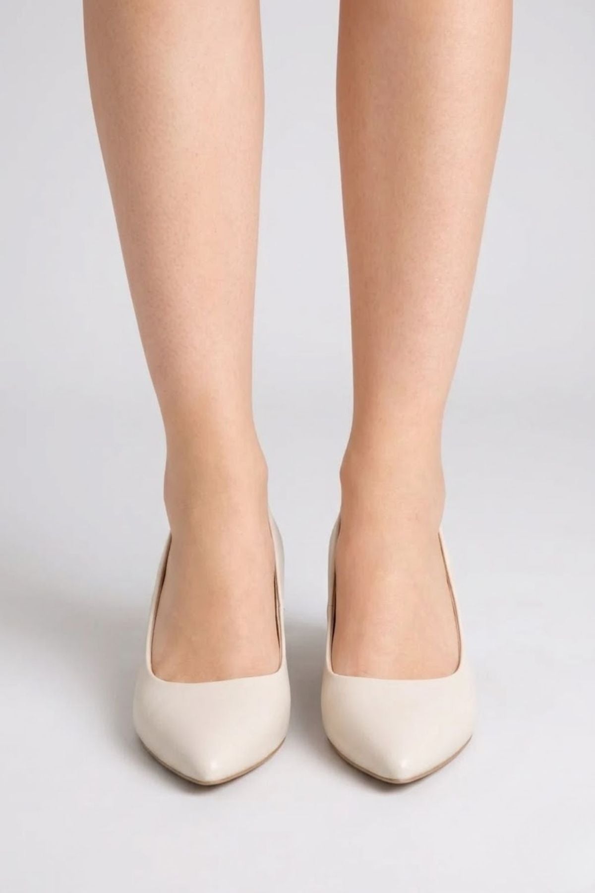 Desniy Kadın Bej Kısa Topuklu Ayakkabı