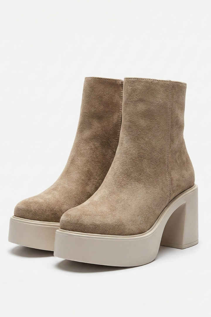 Feray Kadın Süet Vizon Topuklu Bot