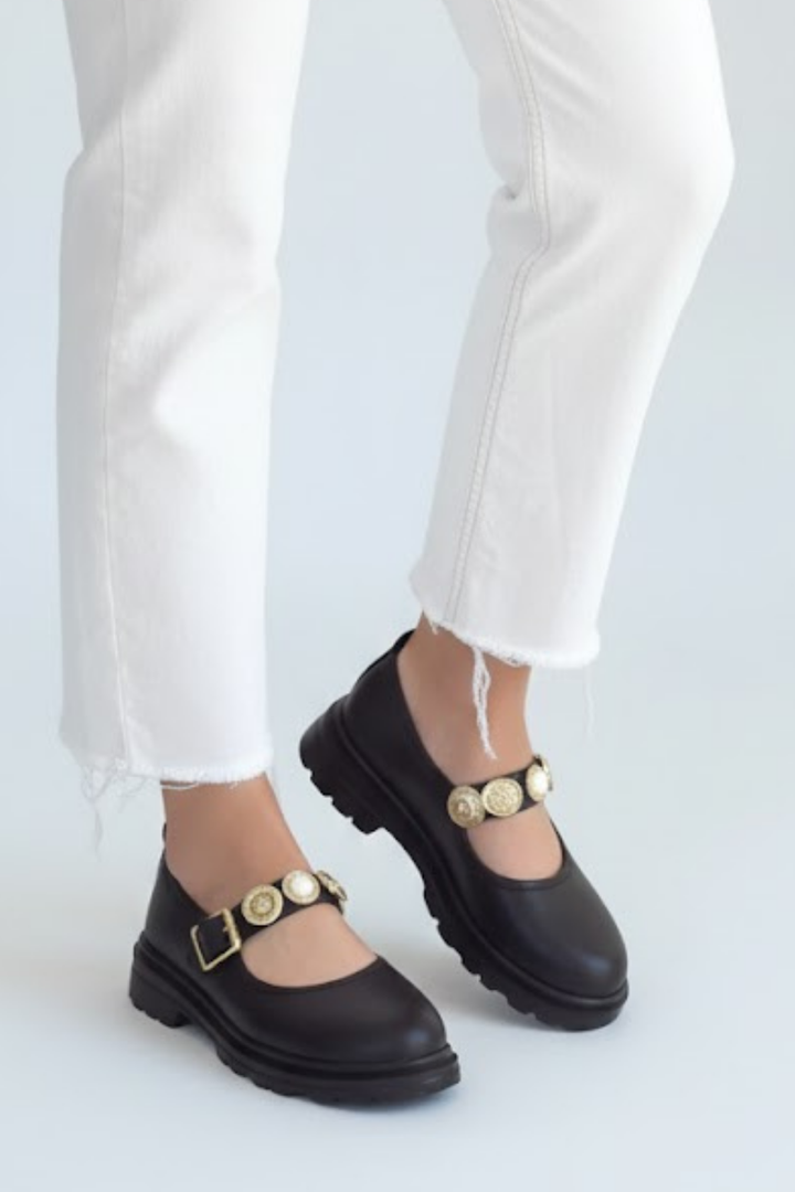 Okira Kadın Kahverengi Tokalı Oxford Ayakkabı