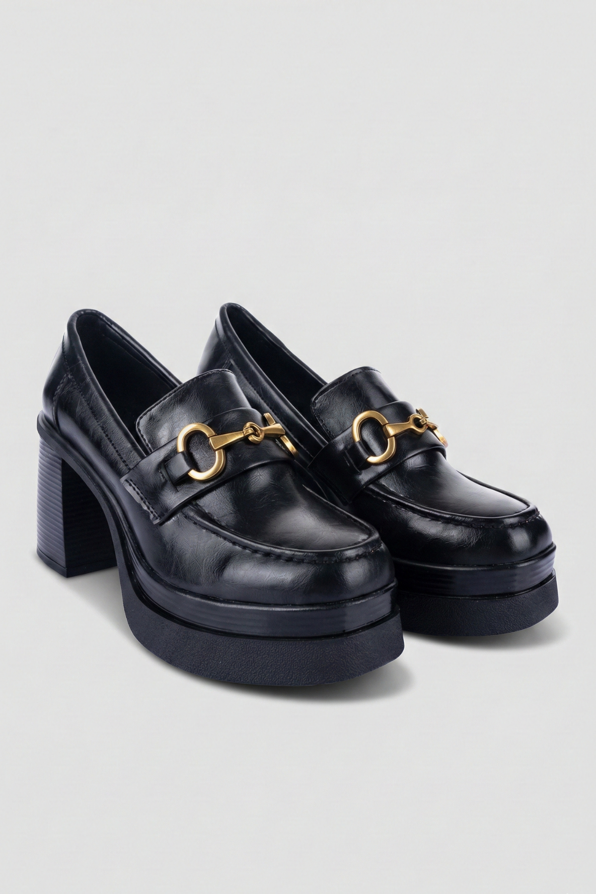 Janset Kadın Siyah Topuklu Loafer Ayakkabı