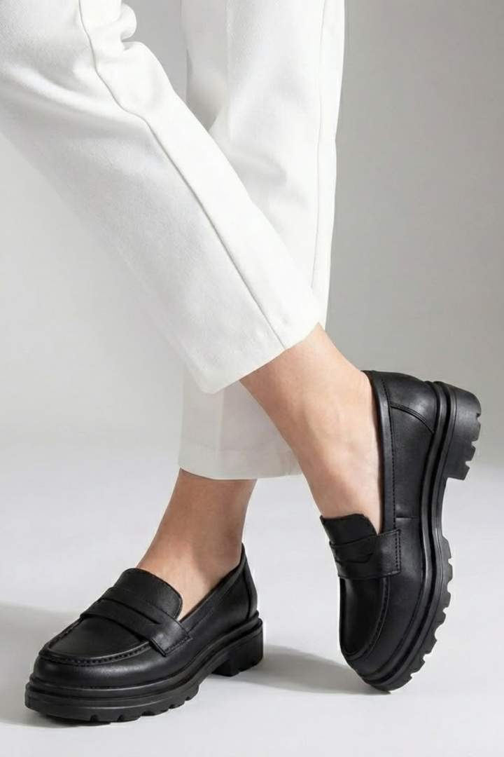 Narli Kadın Siyah Kalın Tabanlı Oxford Ayakkabı