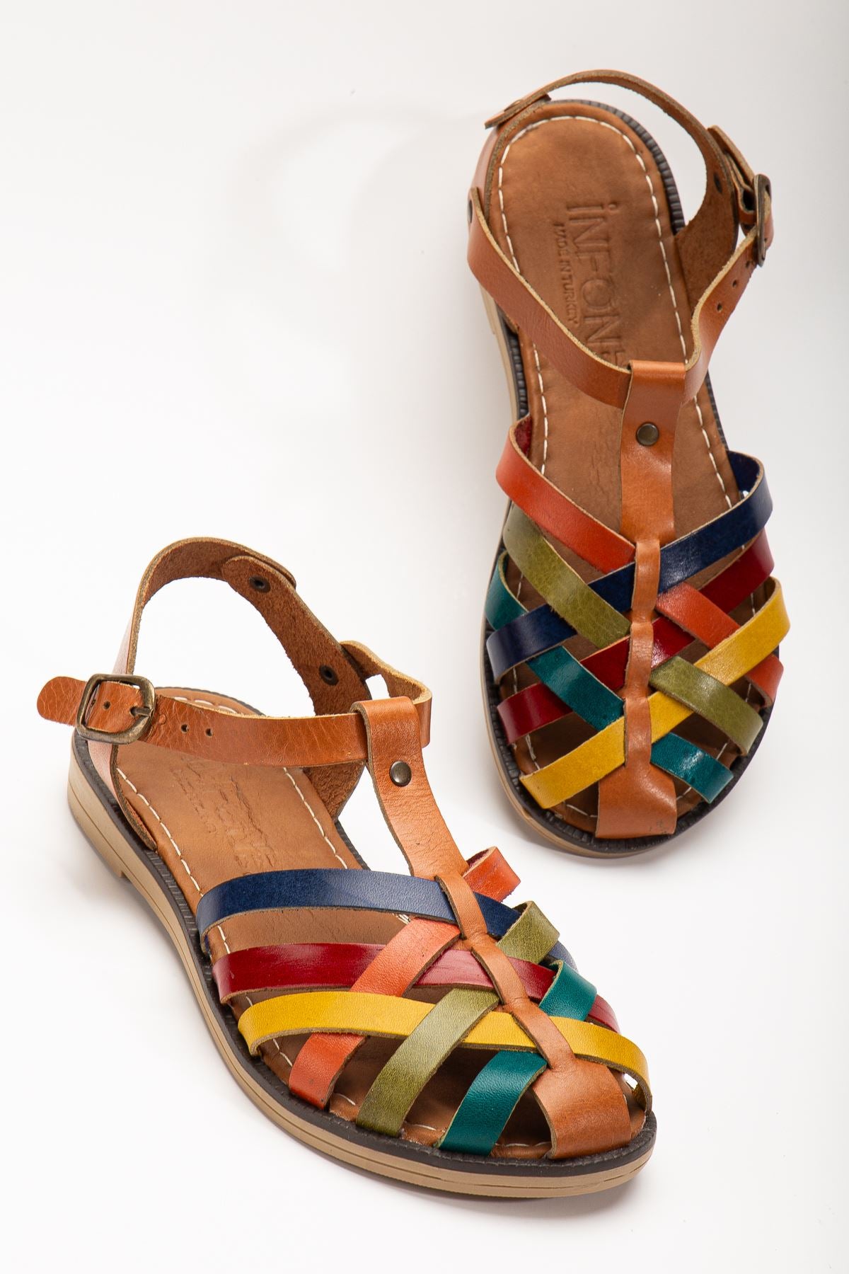 Matha Taba Multi Hakiki Deri Kadın Sandalet