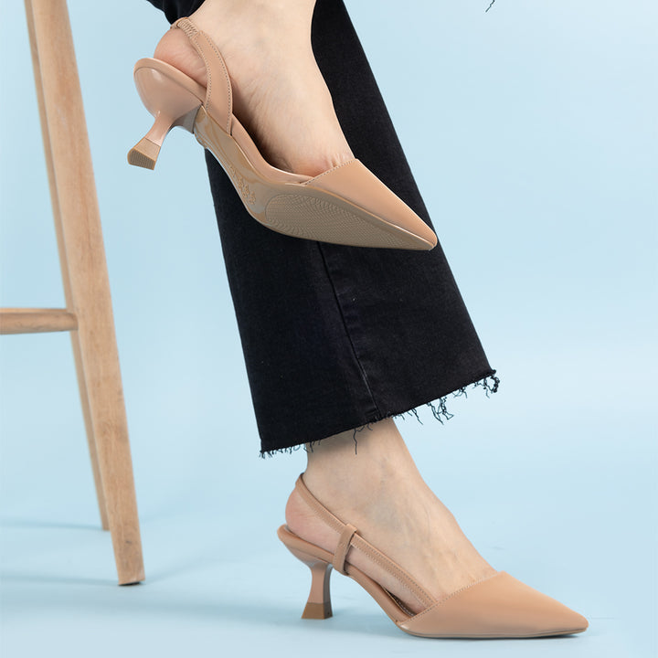 Mays Kadın Stiletto Nut Makara Abiye Topuklu Ayakkabı