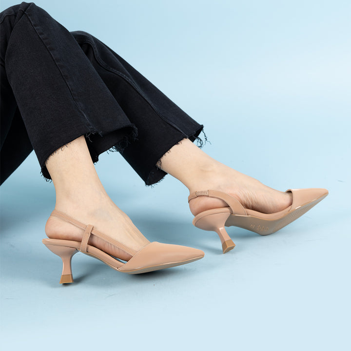 Mays Kadın Stiletto Nut Makara Abiye Topuklu Ayakkabı