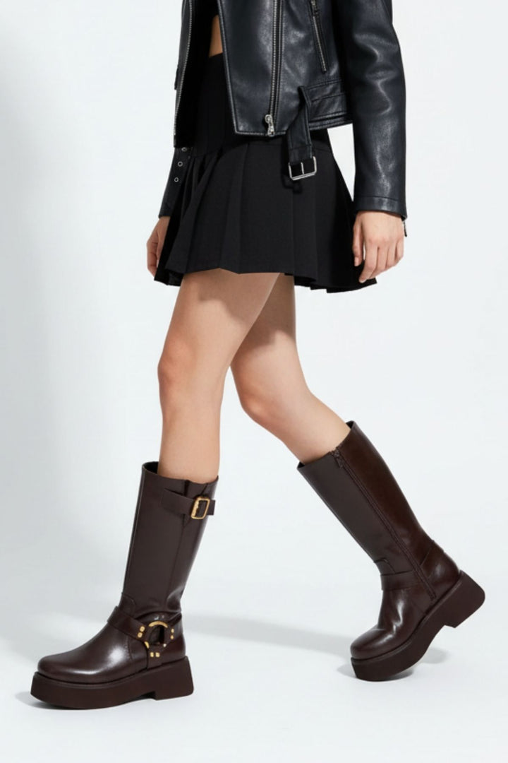 Fasmer Kadın Kalın Tabanlı Kahve Çizme