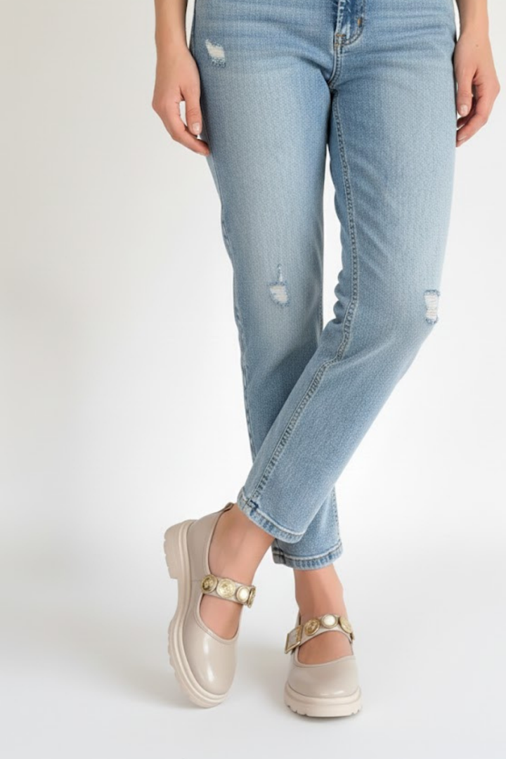 Okira Kadın Bej Rugan Tokalı Oxford Ayakkabı