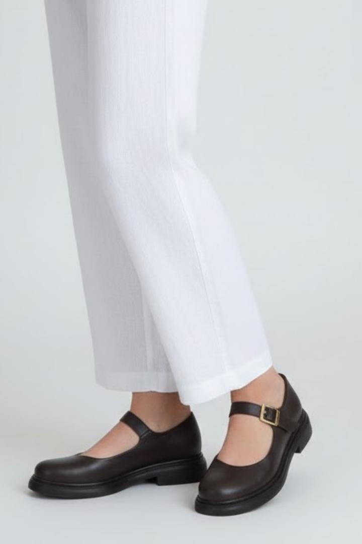 Yokox Kadın Kahverengi Tokalı Oxford Ayakkabı