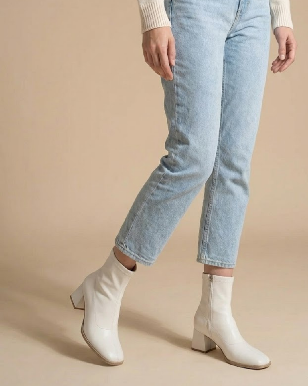 Fulsa Kadın Topuklu Beyaz Bot