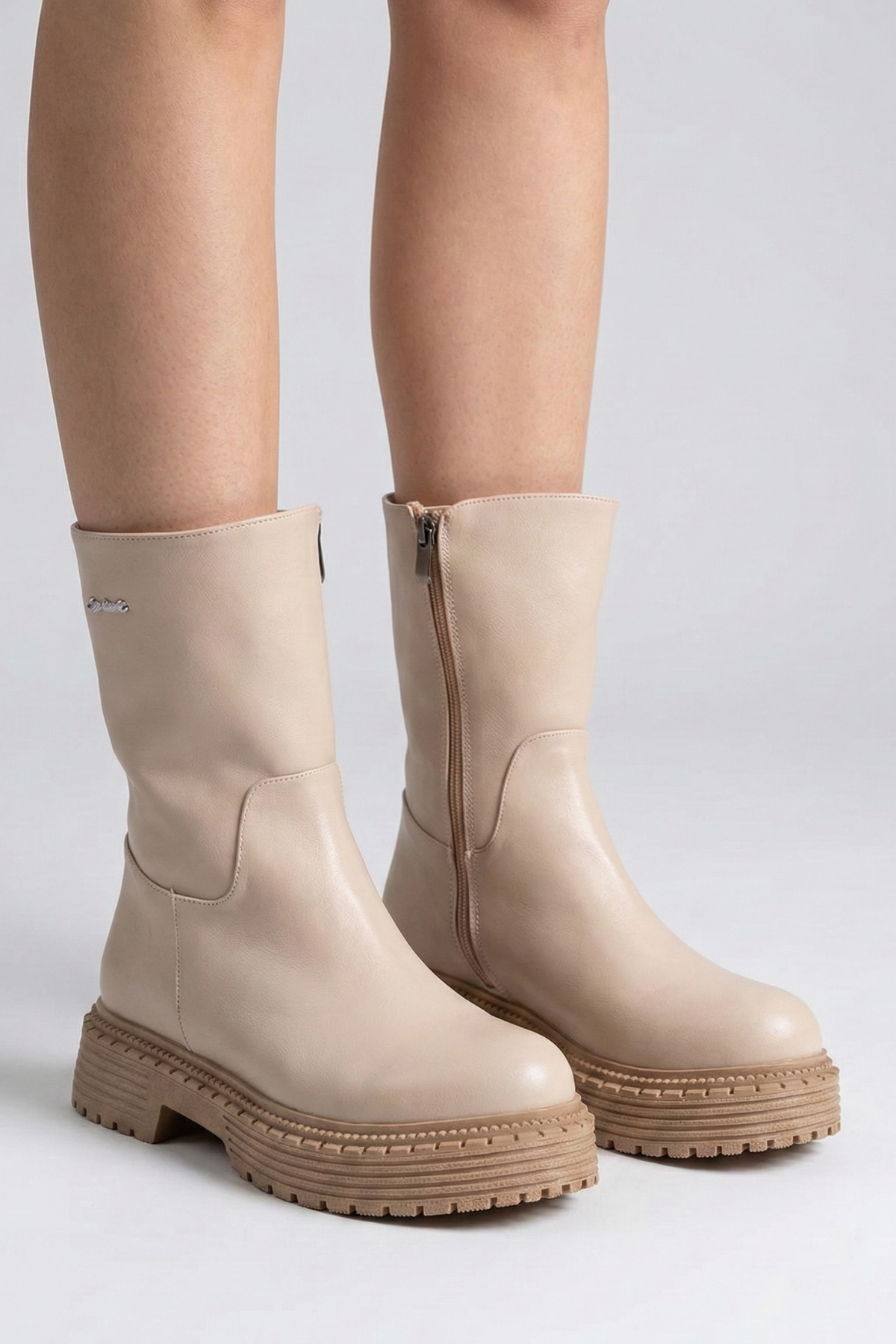 Pierre Cardin Anyek Kadın Kalın Tabanlı Bej Bot PC-52063