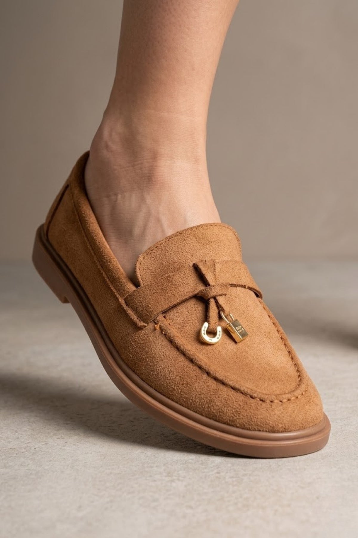 Ardelle Kadın Taba Süet Loafer Ayakkabı