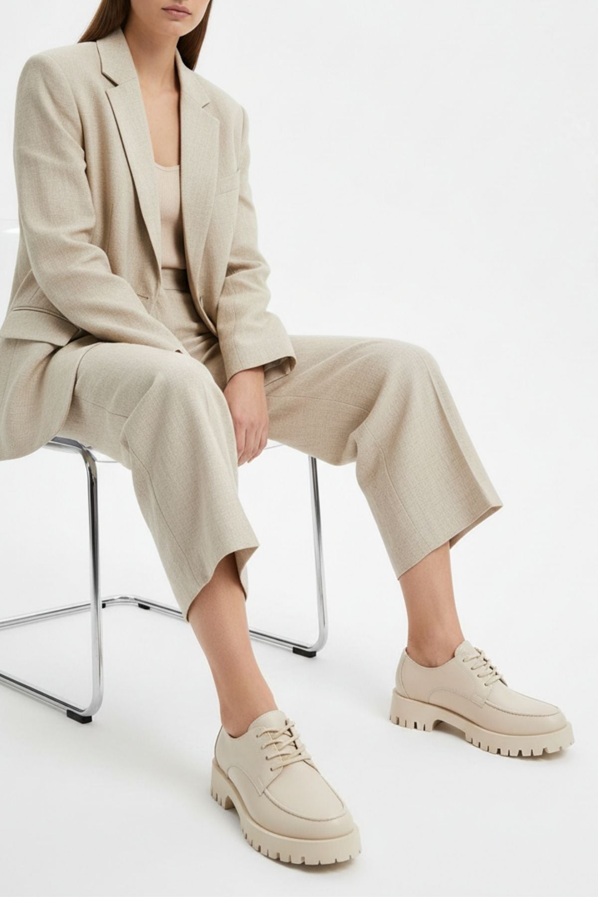 Donat Kadın Bağcıklı Bej Günlük Ayakkabı