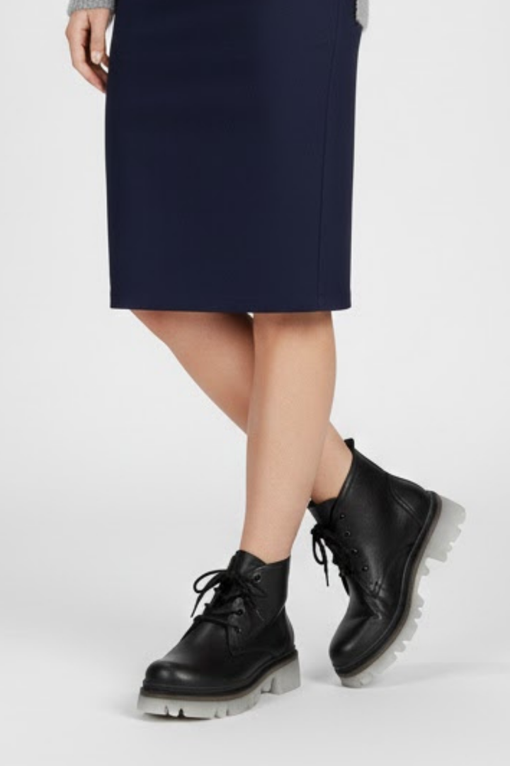 Fonsi Kadın Kalın Taban Cilt Siyah Bot